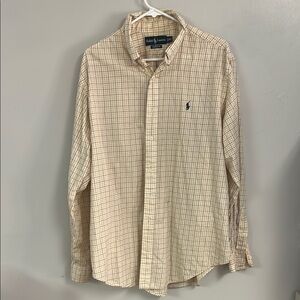Ralph Lauren Men's Beige Checkered Shirt